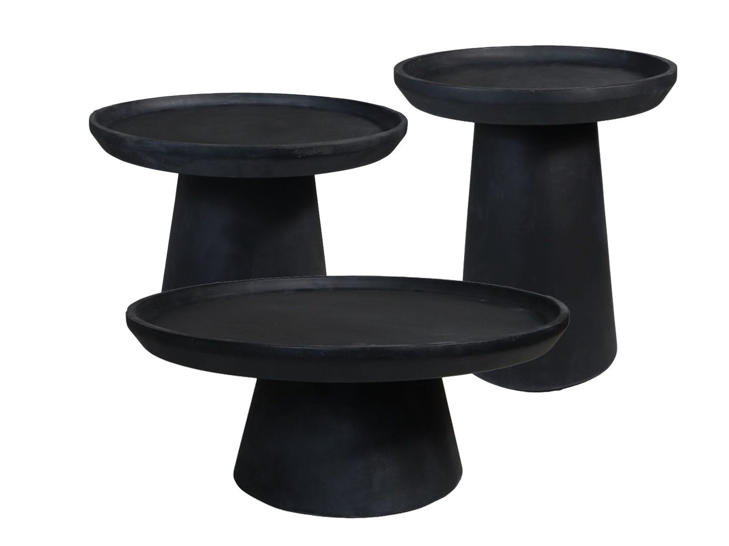 Bijzettafel Drum - Mat Zwart - Ø60