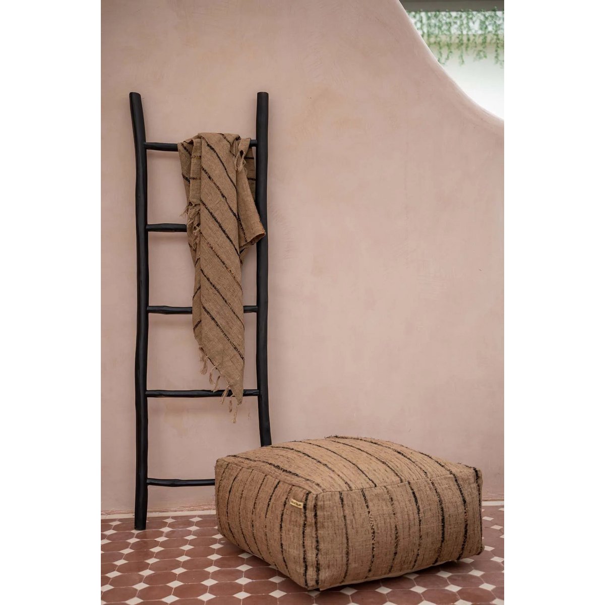 Oh My Gee Poef - Beige Zwart
