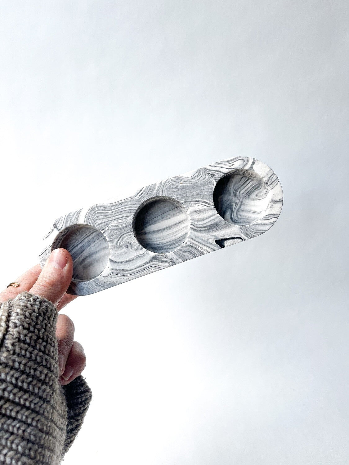 Theelichthouder - Marmerlook