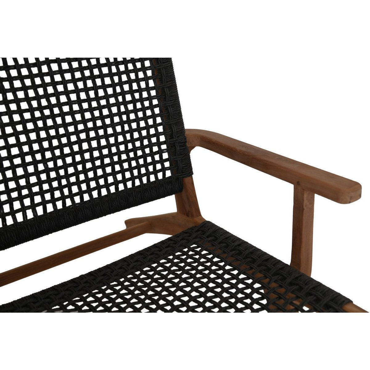 Tuinstoel Rio met arm - 80x80x67 - Zwart/Natural - Teak/bananenblad