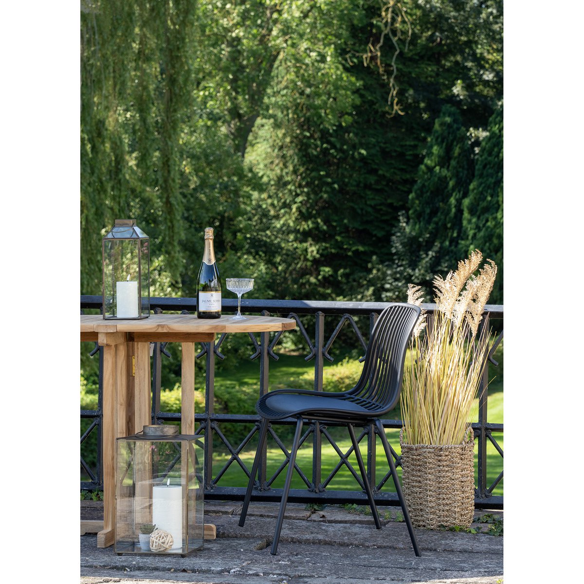 Branson Tuinstoel - Zwart - Set van 4
