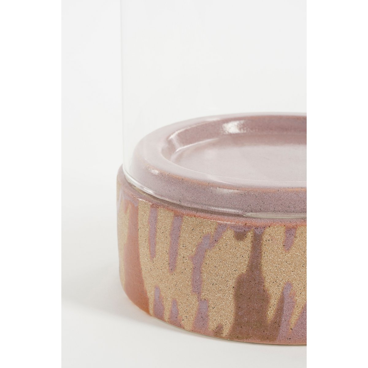Javi Keramiek Kaarsenhouder - Set van 2 - Beige/Roze