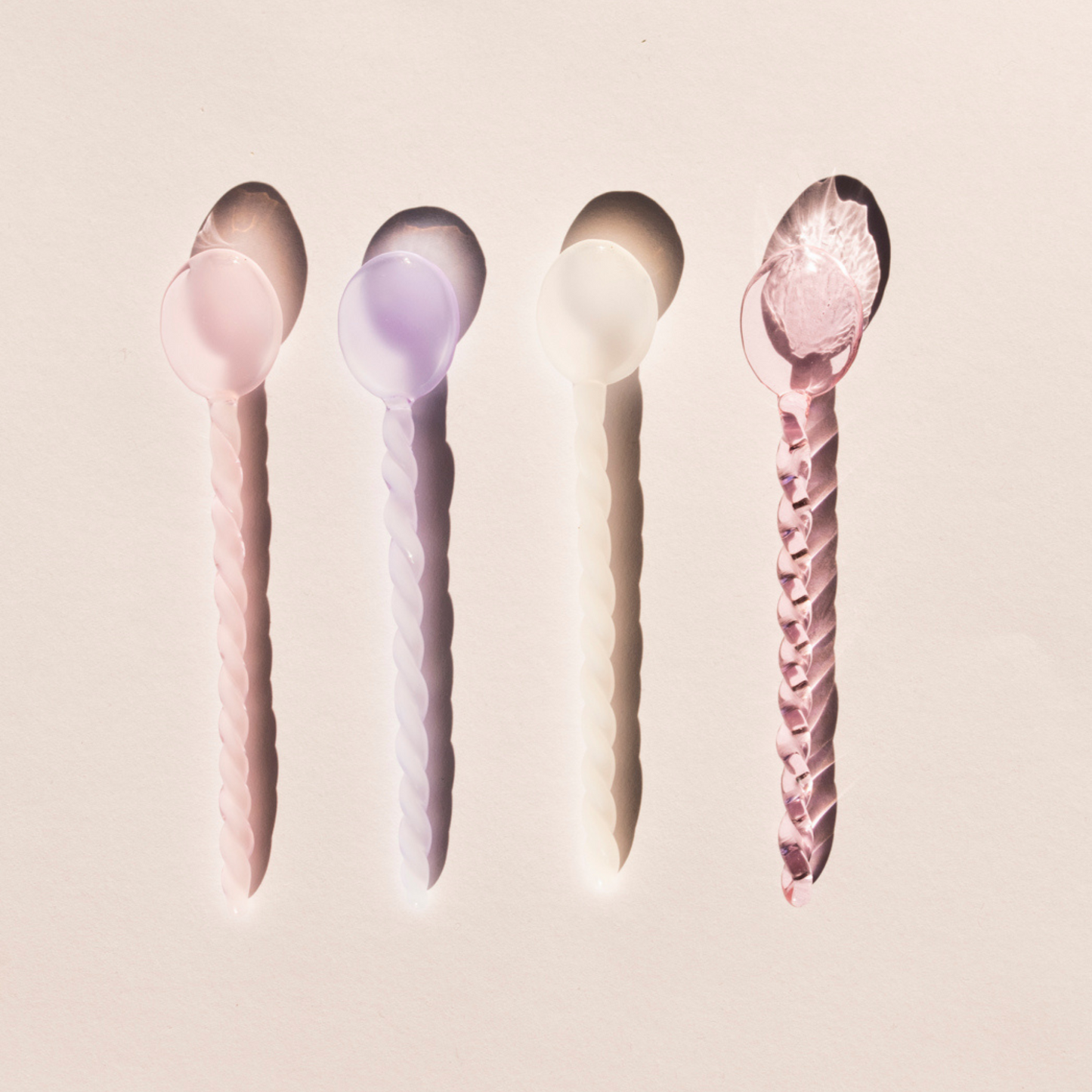 Twisted spoon - glazen lepels - set van 4