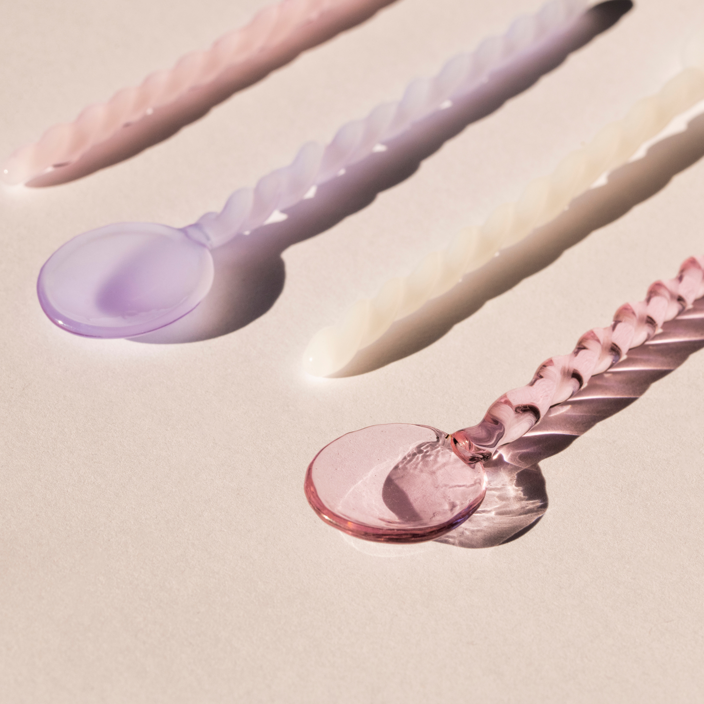 Twisted spoon - glazen lepels - set van 4