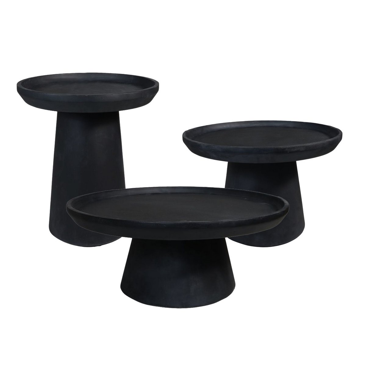 Salontafel Drum - Mat Zwart - Ø45