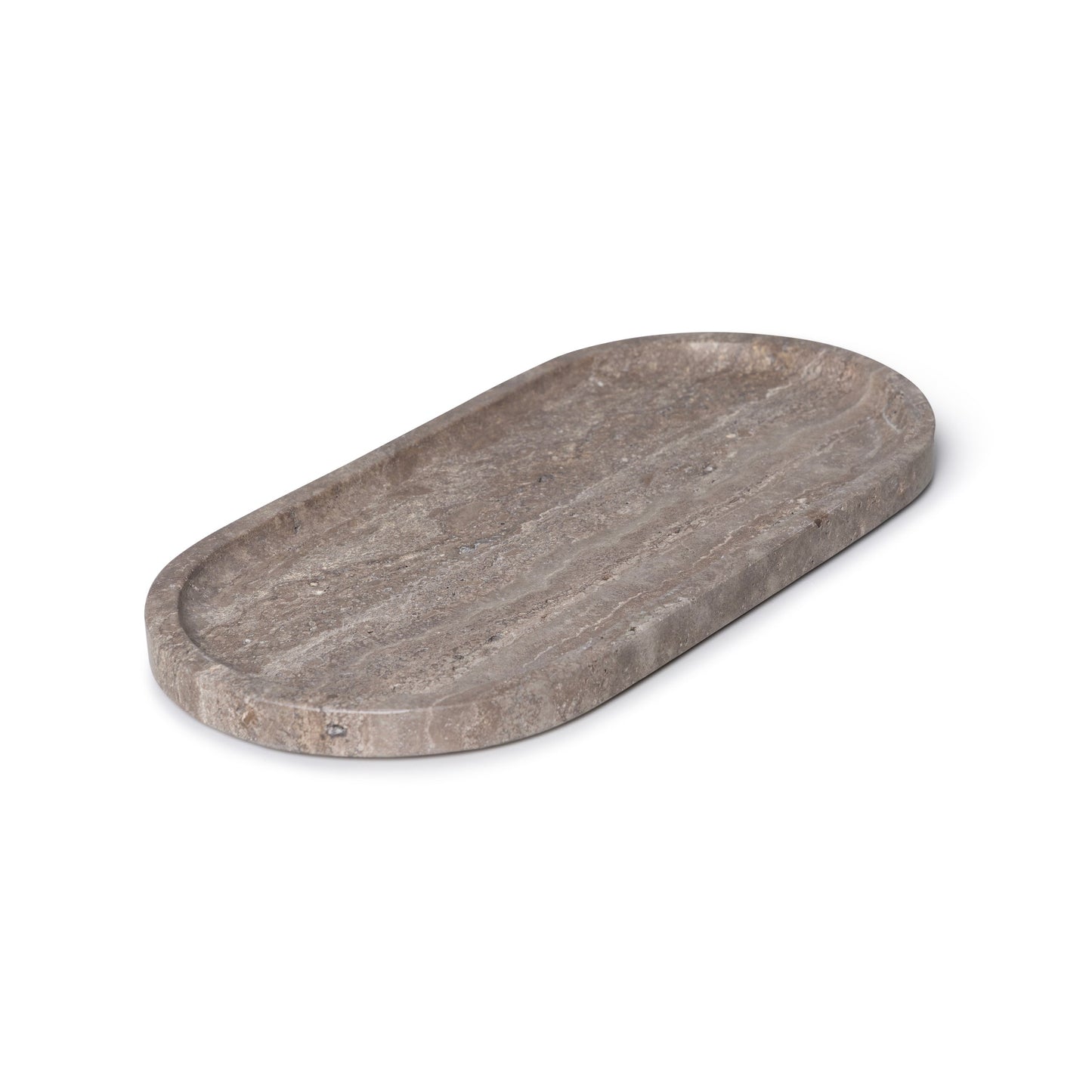 Titanium Travertin Tray - Ovaal