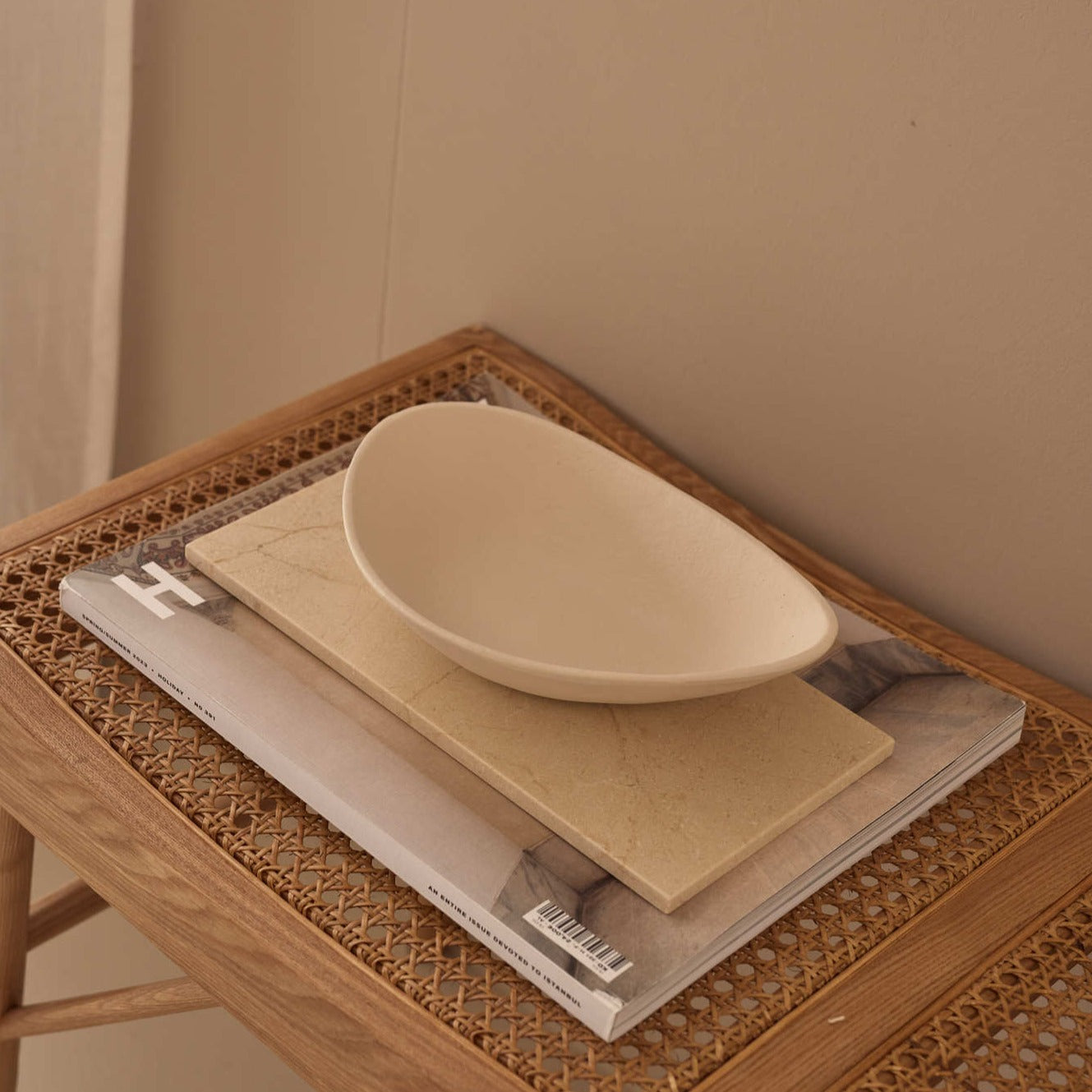 Crema Marfil Marmeren Tray - Beige - M