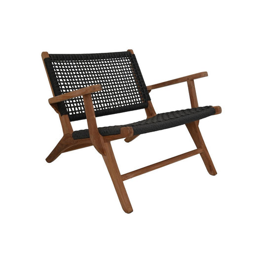 Tuinstoel Rio met arm - 80x80x67 - Zwart/Natural - Teak/bananenblad