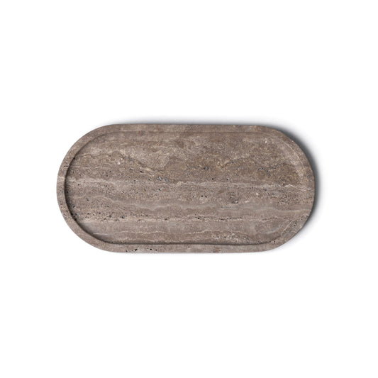 Titanium Travertin Tray - Ovaal