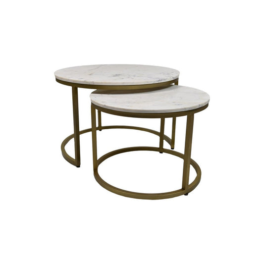 Salontafel Ronin - Wit/Goud - Set van 2