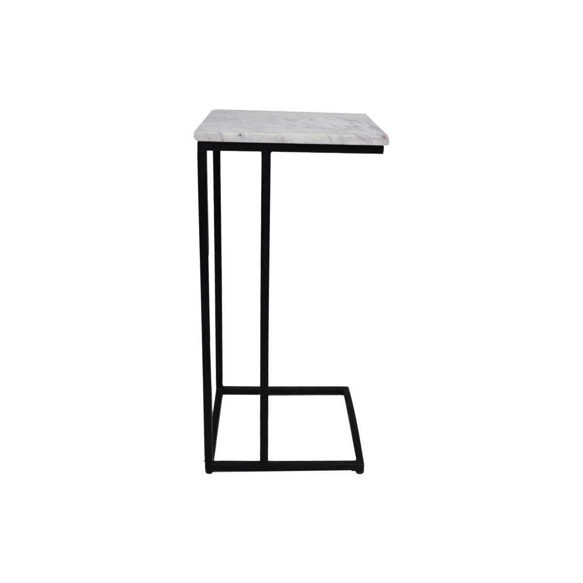 Side Table Read - White/Black - Marble/metal